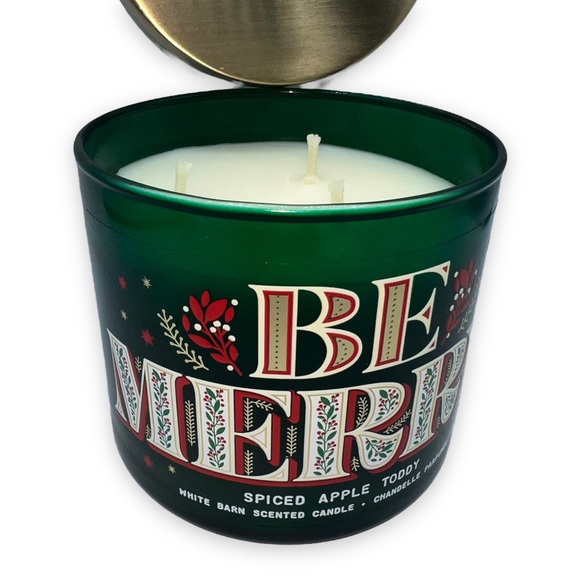 NEW Bath & Body Works White Barn Scented 3 Wick Candle -Spiced Apple Toddy Scent - Picture 5 of 8